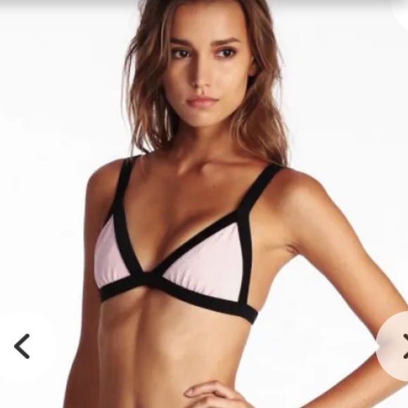 Wild fox bikini told. Pale pink w black trim. Size small/ medium.  NWOT - Picture 2 of 3